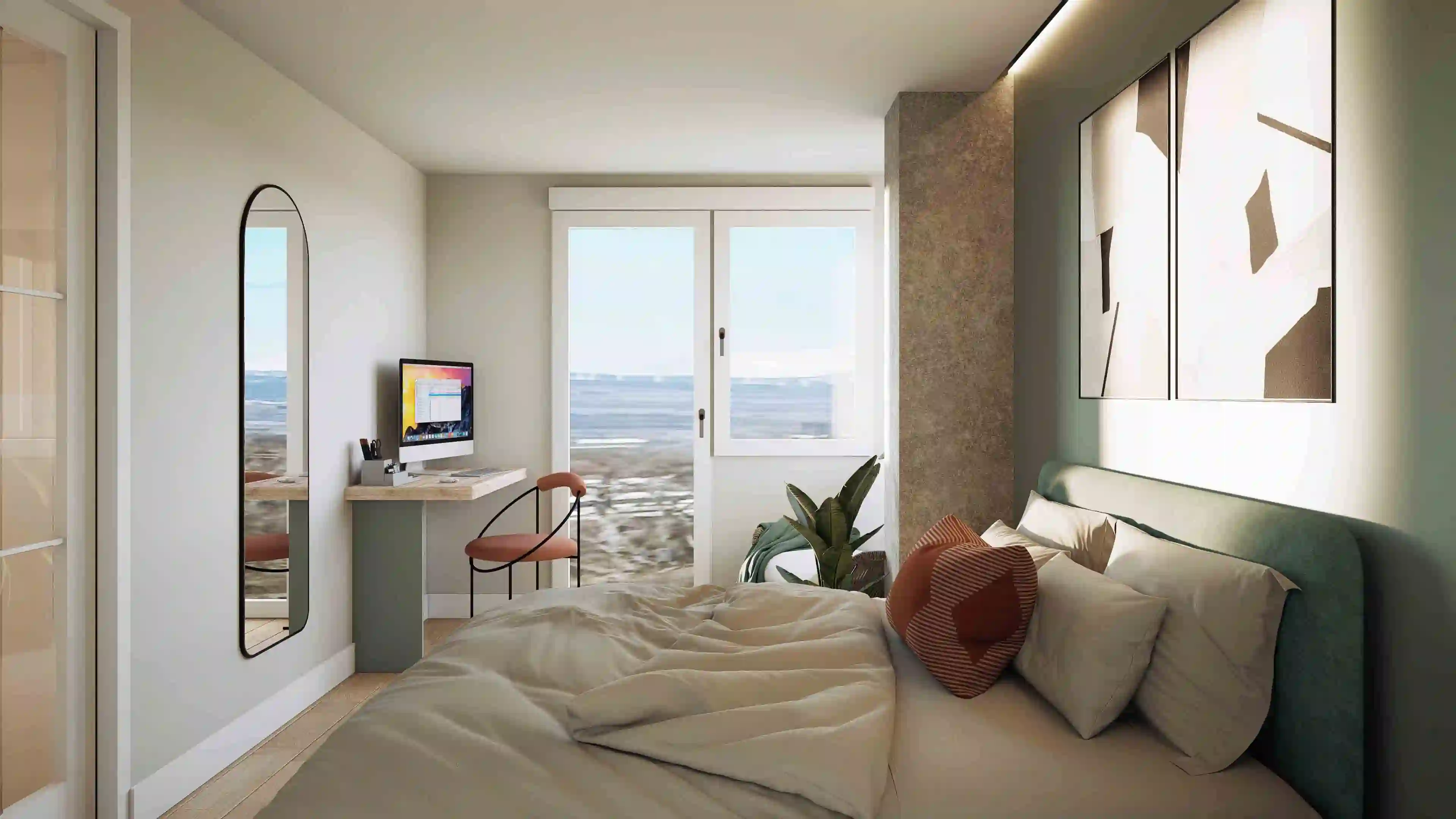 Vivienda_Tipo_A_Dormitorio y terraza