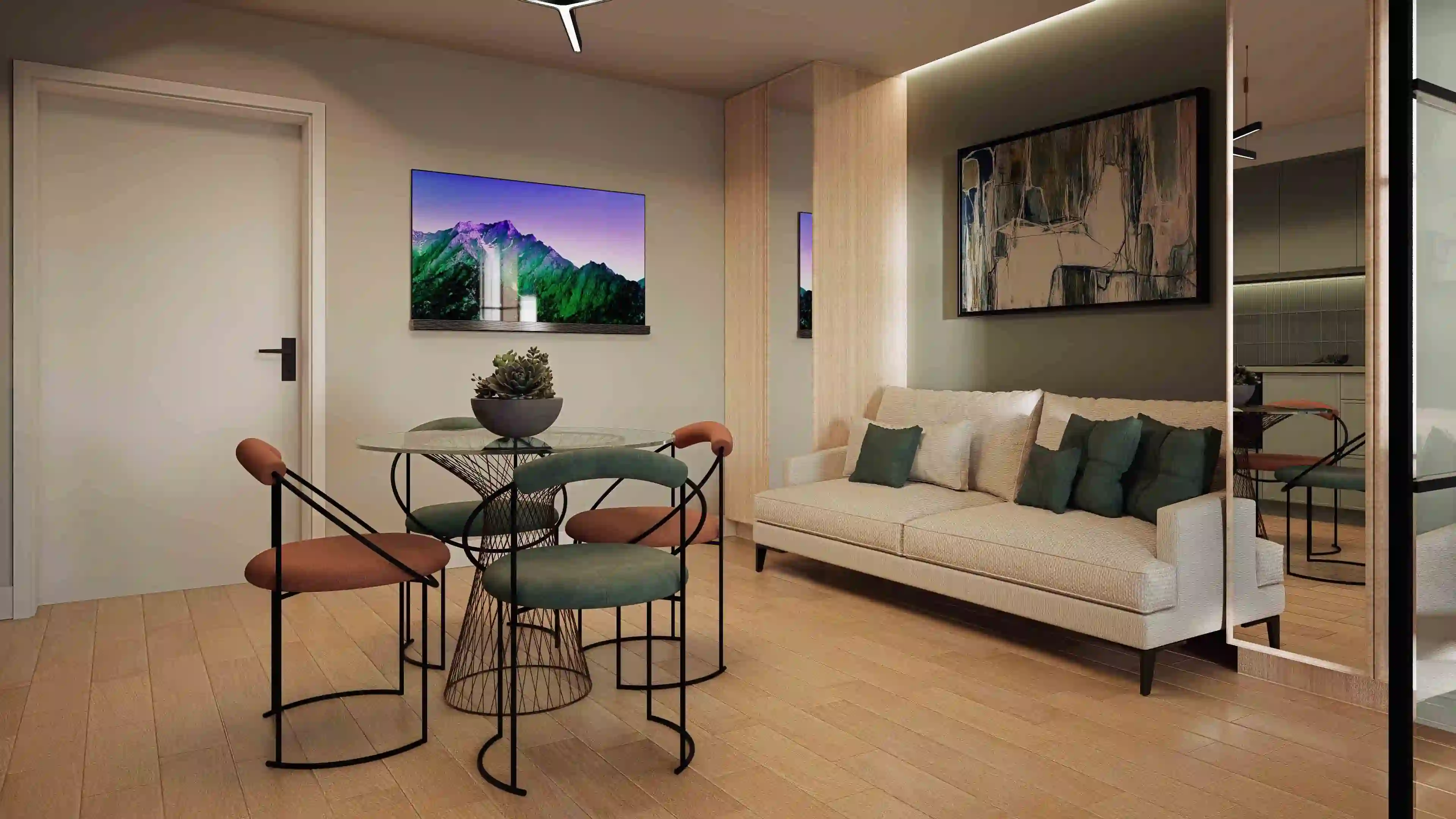 Vivienda_Tipo_B_Salón con cocina